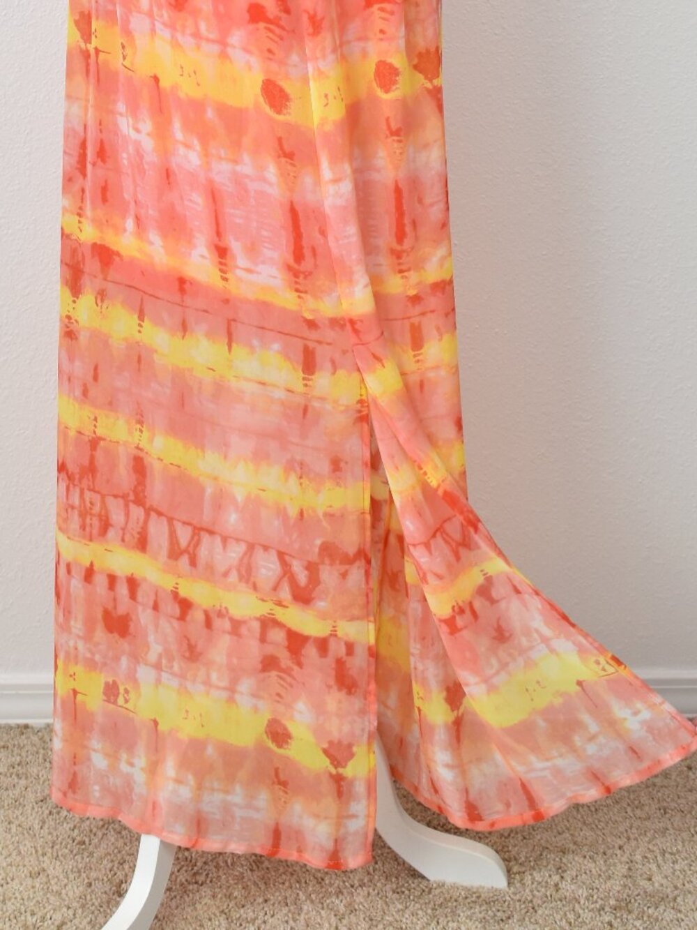 Calvin Klein Chiffon Tie Dye Stripe Maxi Dress - 6 - Picture 9 of 10
